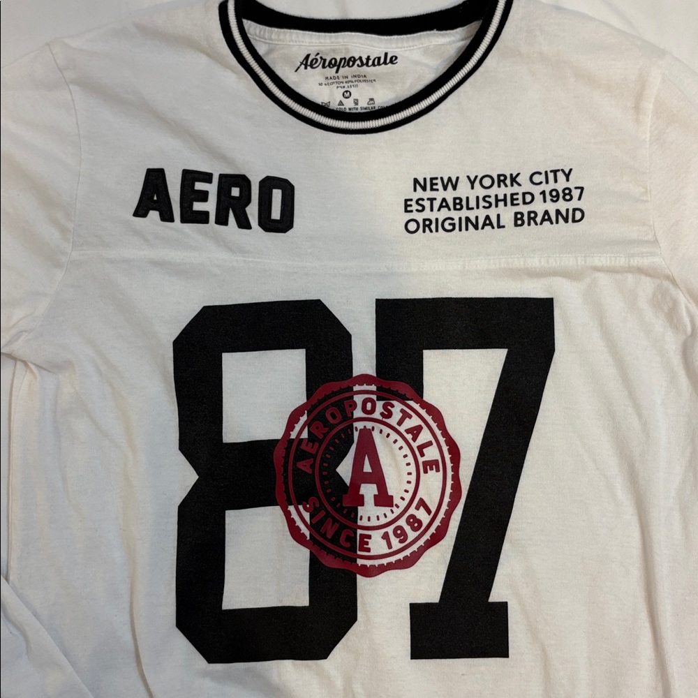 Y2K Aeropostale 2000s Long Sleeve Oversized Fit Tee, Cotton Blend Graphic Tee